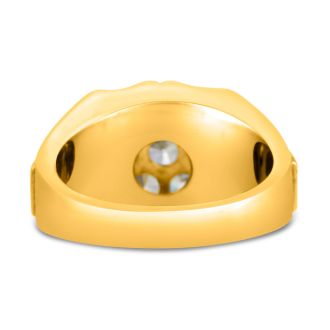 Men's 1 3/4ct Diamond Ring In 14K Yellow Gold, I-J-K, I1-I2