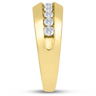 Men's 1ct Diamond Ring In 10K Yellow Gold