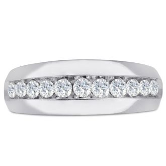 Men's 1ct Diamond Ring In 14K White Gold