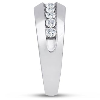 Men's 1ct Diamond Ring In 14K White Gold