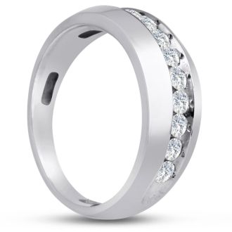 Men's 1ct Diamond Ring In 14K White Gold