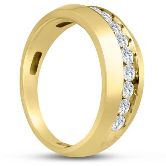 Men's 1ct Diamond Ring In 14K Yellow Gold