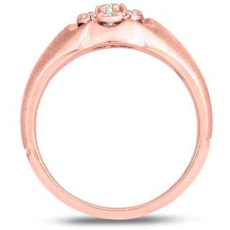 Men's 1/2ct Diamond Ring In 10K Rose Gold, G-H, I2-I3