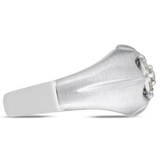 Men's 1/2ct Diamond Ring In 10K White Gold