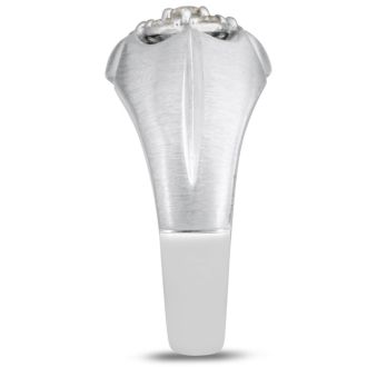 Men's 1/2ct Diamond Ring In 10K White Gold