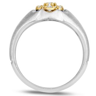 Men's 1/2ct Diamond Ring In 14K Two-Tone Gold