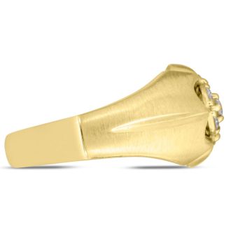 Men's 1/2ct Diamond Ring In 14K Yellow Gold
