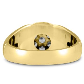 Men's 1/2ct Diamond Ring In 14K Yellow Gold