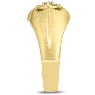 Men's 1/2ct Diamond Ring In 14K Yellow Gold