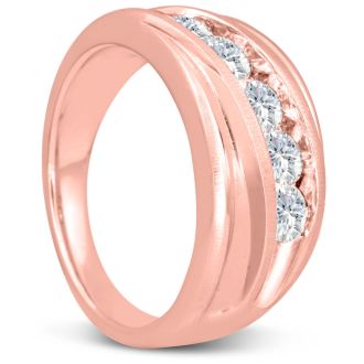 Men's 1ct Diamond Ring In 10K Rose Gold, I-J-K, I1-I2