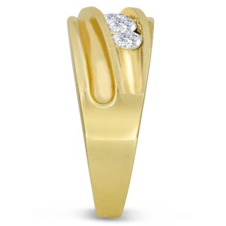 Men's 1ct Diamond Ring In 10K Yellow Gold