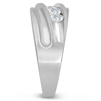 Men's 1ct Diamond Ring In 14K White Gold
