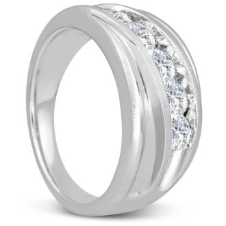 Men's 1ct Diamond Ring In 14K White Gold