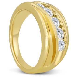 Men's 1ct Diamond Ring In 14K Yellow Gold