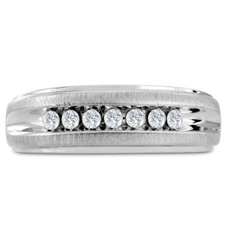 Men's 1/4ct Diamond Ring In 14K White Gold, G-H, I2-I3
