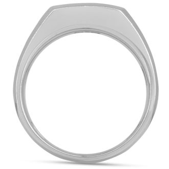 Men's 1/2ct Diamond Ring In 14K White Gold