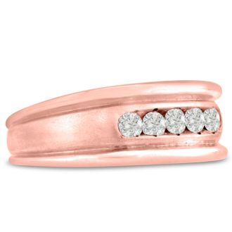 Men's 1/2ct Diamond Ring In 10K Rose Gold
