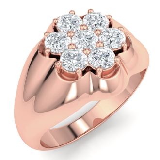Men's 1ct Diamond Ring In 10K Rose Gold, I-J-K, I1-I2
