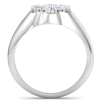 Men's 1ct Diamond Ring In 10K White Gold