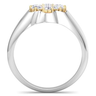 Men's 1ct Diamond Ring In 14K Two-Tone Gold