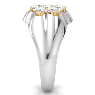 Men's 1ct Diamond Ring In 14K Two-Tone Gold