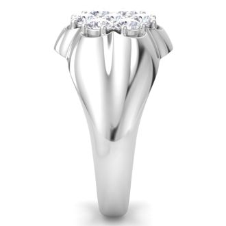 Men's 1ct Diamond Ring In 14K White Gold