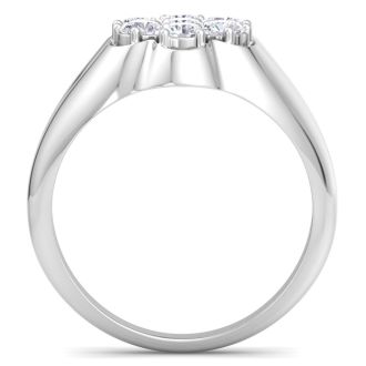 Men's 1ct Diamond Ring In 14K White Gold, I-J-K, I1-I2