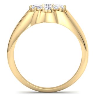 Men's 1ct Diamond Ring In 14K Yellow Gold