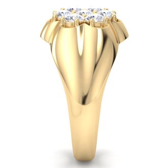 Men's 1ct Diamond Ring In 14K Yellow Gold