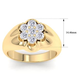 Men's 1ct Diamond Ring In 14K Yellow Gold