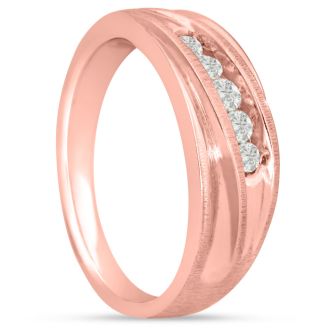Men's 1/4ct Diamond Ring In 10K Rose Gold
