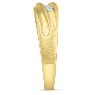 Men's 1/4ct Diamond Ring In 14K Yellow Gold
