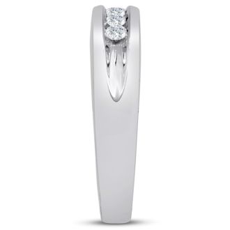 Men's 1/2ct Diamond Ring In 14K White Gold