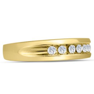 Men's 1/2ct Diamond Ring In 14K Yellow Gold