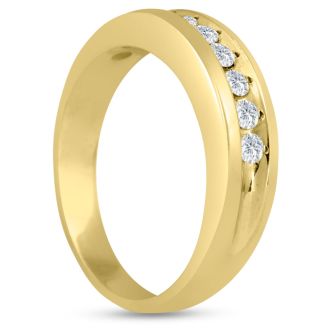 Men's 1/2ct Diamond Ring In 14K Yellow Gold