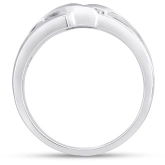 Men's 1/10ct Diamond Ring In 10K White Gold