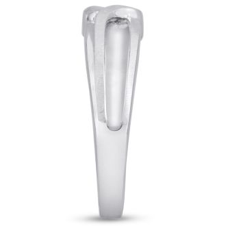 Men's 1/10ct Diamond Ring In 10K White Gold