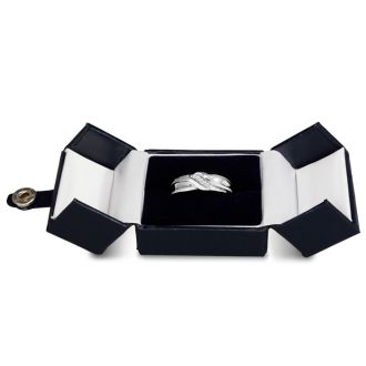 Men's 1/10ct Diamond Ring In 10K White Gold