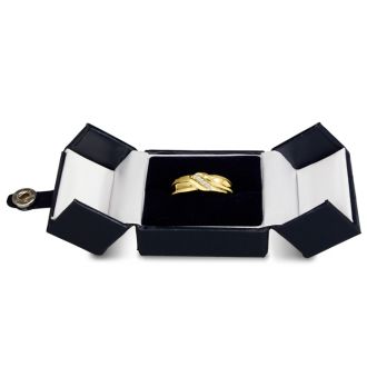 Men's 1/10ct Diamond Ring In 10K Yellow Gold