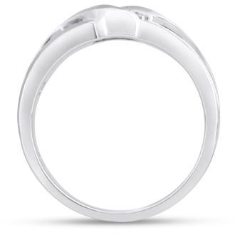 Men's 1/10ct Diamond Ring In 14K White Gold, I-J-K, I1-I2
