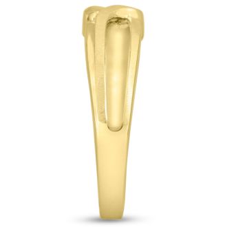 Men's 1/10ct Diamond Ring In 14K Yellow Gold