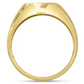 Men's 1/4ct Diamond Ring In 10K Yellow Gold