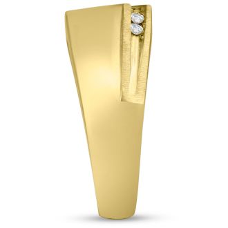 Men's 1/4ct Diamond Ring In 10K Yellow Gold