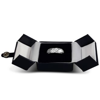 Men's .05ct Diamond Ring In 10K White Gold