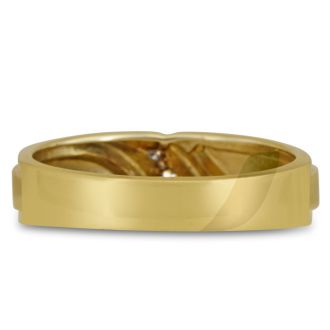 Men's 1/10ct Diamond Ring In 10K Yellow Gold