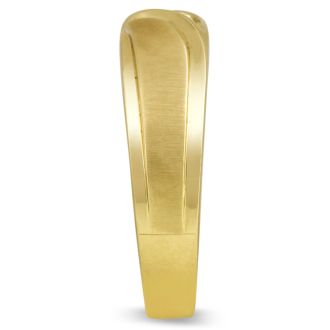 Men's 1/10ct Diamond Ring In 10K Yellow Gold