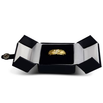 Men's 1/10ct Diamond Ring In 10K Yellow Gold