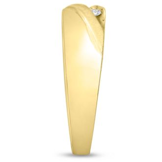 Men's 1/4ct Diamond Ring In 10K Yellow Gold