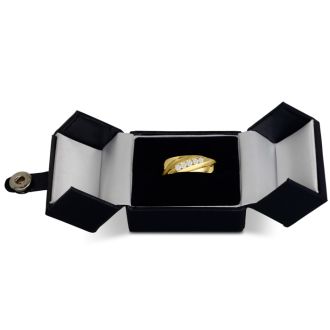 Men's 1/4ct Diamond Ring In 10K Yellow Gold