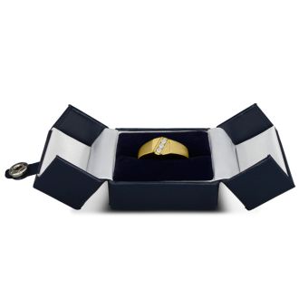 Men's 1/10ct Diamond Ring In 10K Yellow Gold